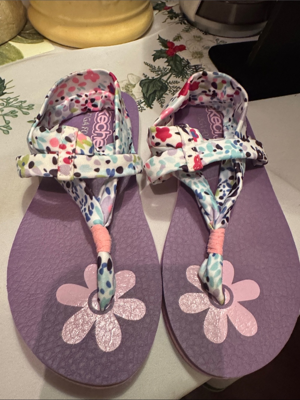 Skechers Lavender Floral Strap Sandals
